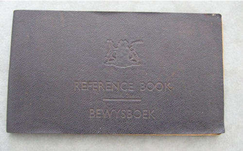 Apartheid South African *Dompas* Reference Book