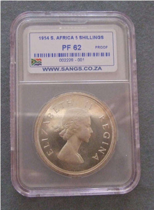 Proof South Africa 5 Shillings 1954 PF62 SANGS