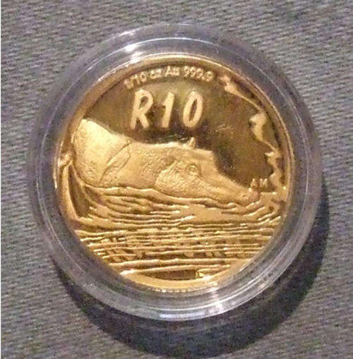 Hippopotamus 2005 Natura 1/10 oz Proof Coin