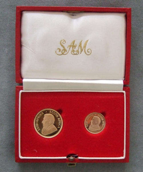 Kruger Rand Proof Twin Set 1/4 oz & 1/10 oz 1984