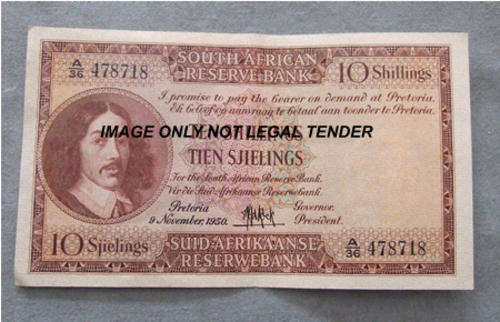 De Kock 10 Shillings 1950 EF-AUNC