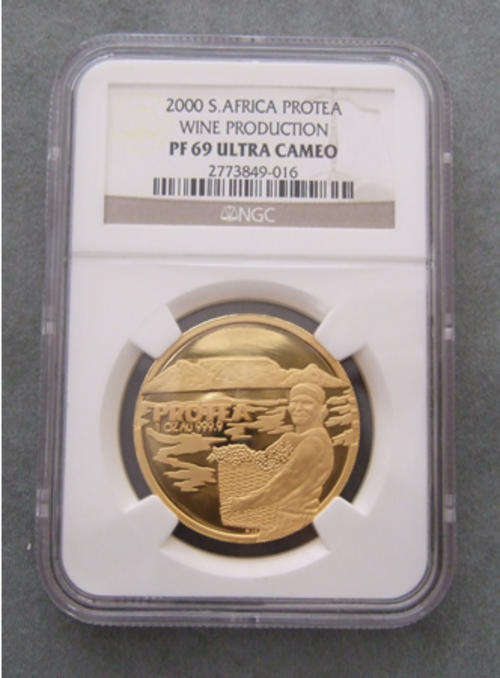 2000 1 oz Gold Protea Wine Production NGC PF69 Ultra Cameo