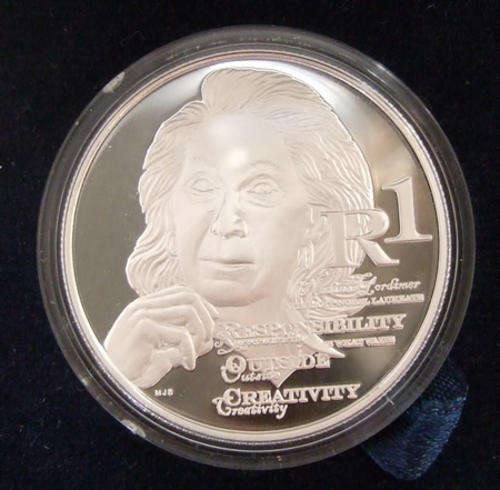 South Africa Protea Silver R1 Nadine Gordimer 2010