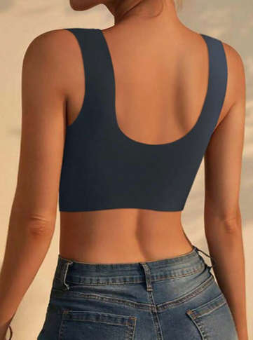 Sheer Mesh V-neck Seamless Bra,  Comfortable Breathable Push-up Underwear
