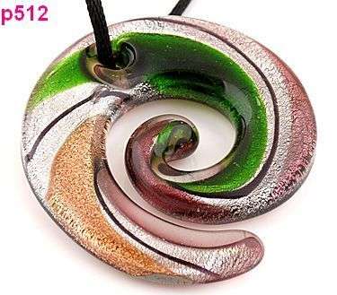 Vortex Polychrome Murano Glass Pendant Necklace