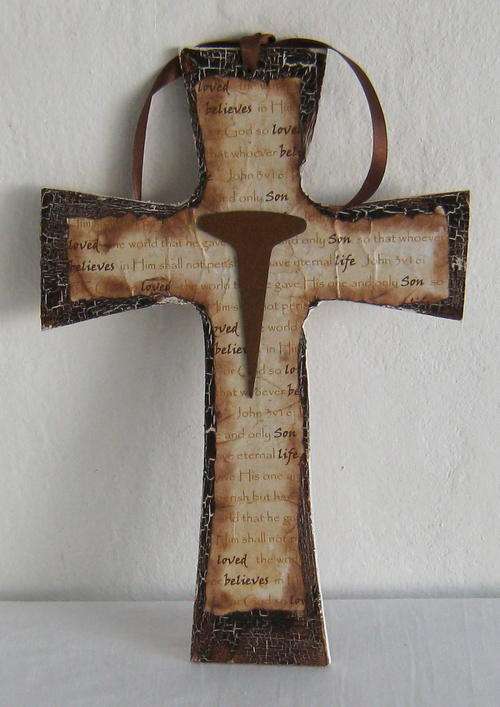 WOODEN CROSS - CHRISTMAS OR EVEYDAY  DECOR