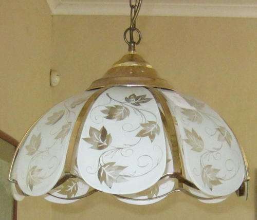 BRASS & GLASS HANGING LIGHT