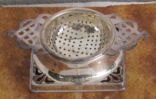 SILVER PLATED TEA STRAINER IN ORIGINAL BOX