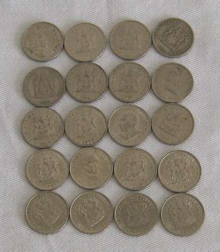 5C COINS - 1969 TO 1988 - 20 COINS
