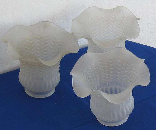 GLASS SHADES x 3