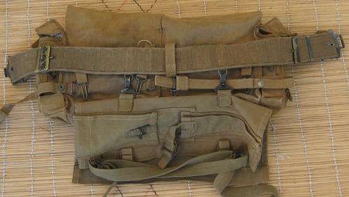 ARMY WEBBING AND BELT AND GROUND SHEET COVER