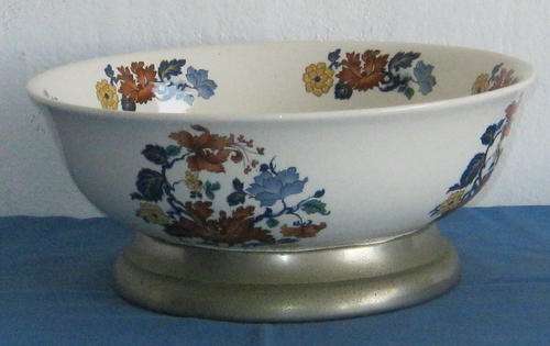 MYOTT BOWL - KISMET MYOTT-MEAKIN BOWL WITH SILVER PLATE BASE