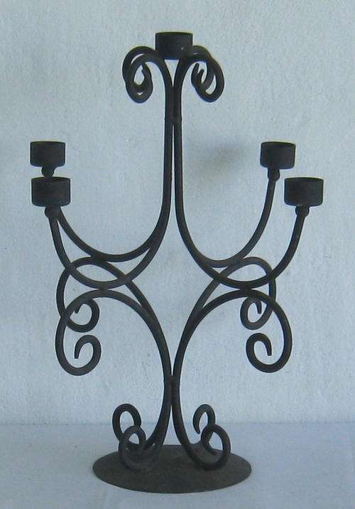 WROUGHT IRON CANDLE HOLDER / CANDELABRA