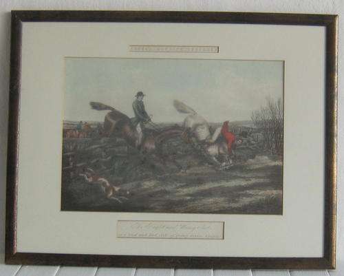 FRAMED PRINT OF A HUNTING SCENE