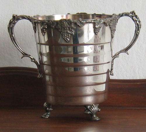 SERANCO SILVER PLATE ICE BUCKET WITH DETAIL