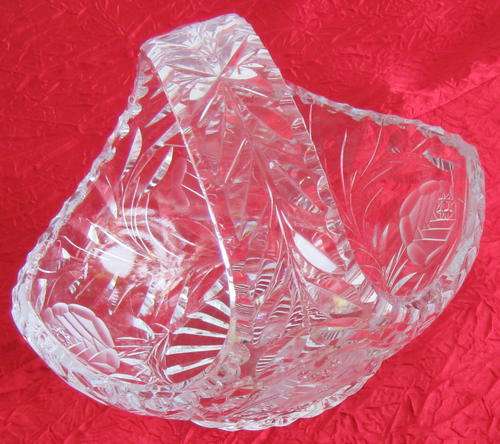 ROSECUT CRYSTAL BASKET - PERFECT CONDITION - HEIGHT 18.5CM