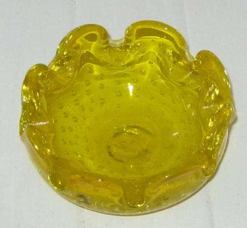MURANO BUBBLE CONTROLLED YELLOW BOWL