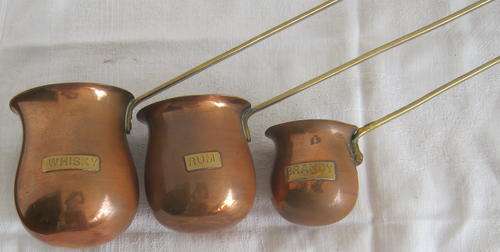 BRASS & COPPER MEASURES - WHISKY, BRANDY & RUM