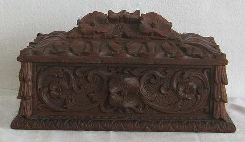 POW CARVED WOODEN BOX - hand carved by an italian prisoner of war