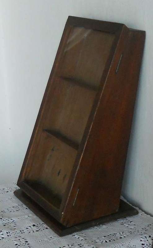 SMALL WOODEN SHOW CASE WITH GLASS DOOR