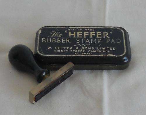 Vintage Tin Stamp Pad - The Heffer Rubber Stamp Pad & Stamp
