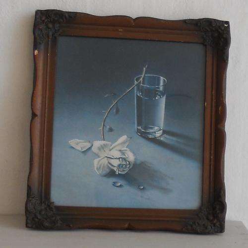 VINTAGE FRAMED TRETCHIKOFF PRINT - WEEPING ROSE
