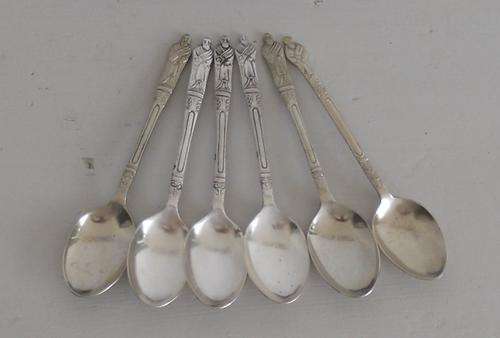SILVER PLATED APOSTLE TEASPOONS X 6