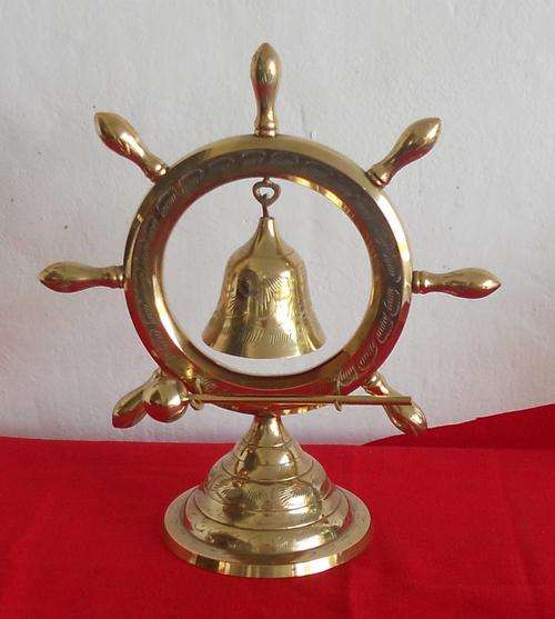 BRASS SHIPS WHEEL GONG / BELL
