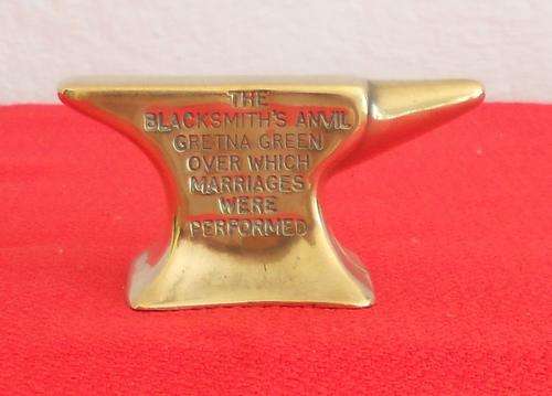 BLACKSMITH'S ANVIL - Gretna Green over which marriages where performed