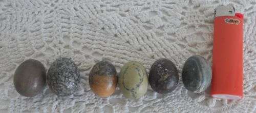 6 SMALL STONE EGGS