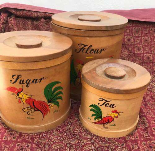 VINTAGE BENTWOOD KITCHEN CONTAINERS
