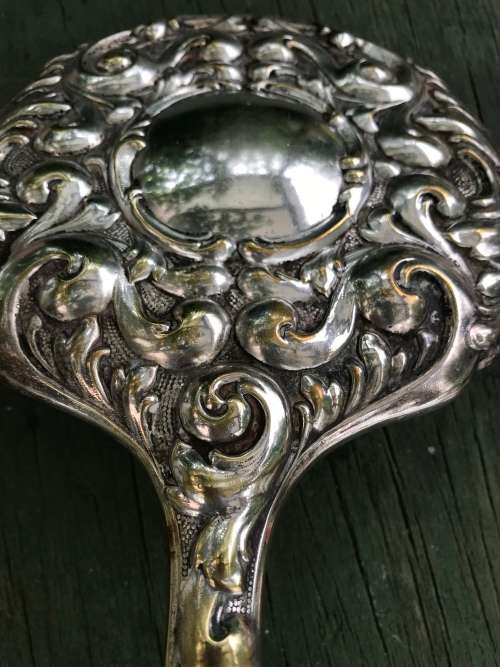 SILVER PLATED HAND / DRESSING TABLE MIRROR