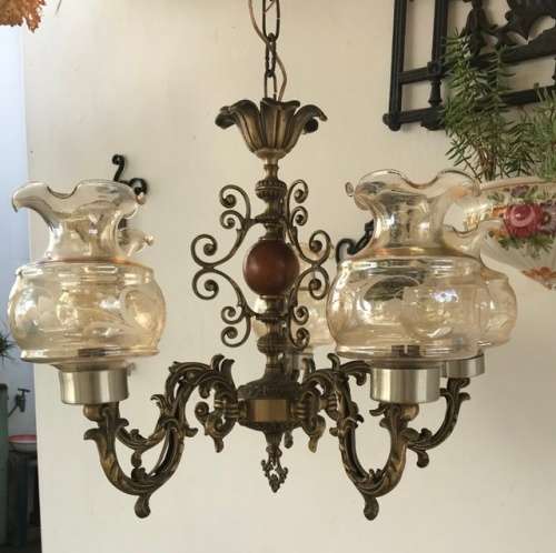 HEAVY BRASS CHANDELIER