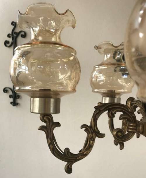 HEAVY BRASS CHANDELIER