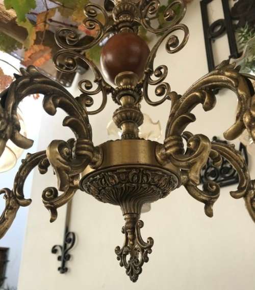 HEAVY BRASS CHANDELIER