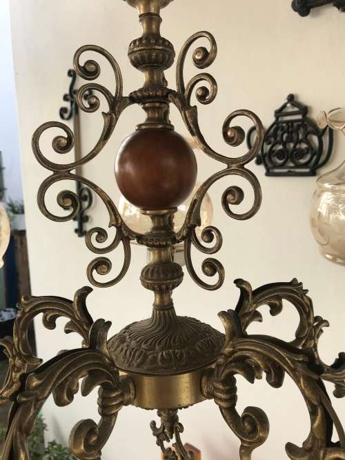 HEAVY BRASS CHANDELIER