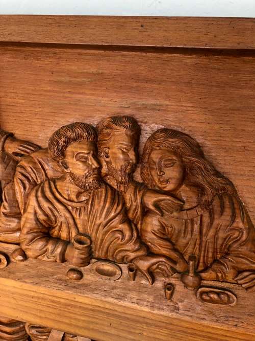 THE LAST SUPPER - LARGE CARVED WOODEN PICTURE