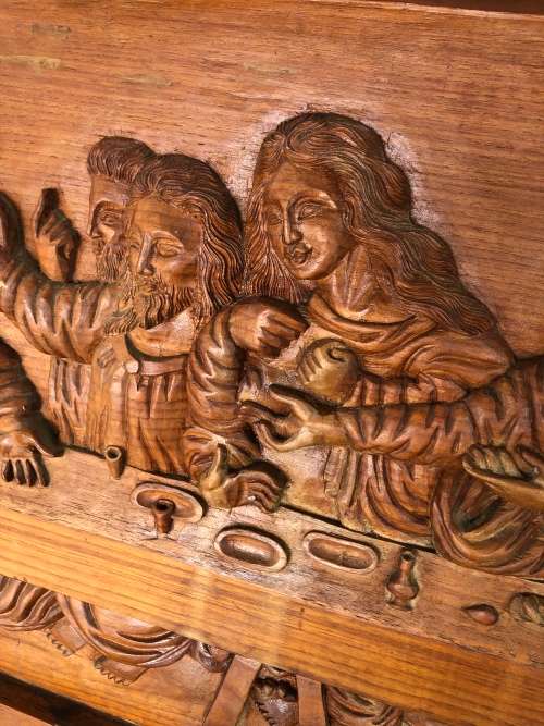 THE LAST SUPPER - LARGE CARVED WOODEN PICTURE