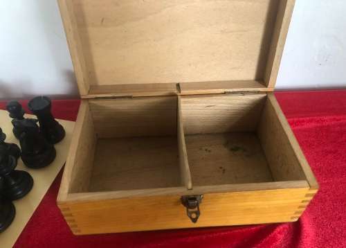 VINTAGE WOODEN CHESS SET and BOX