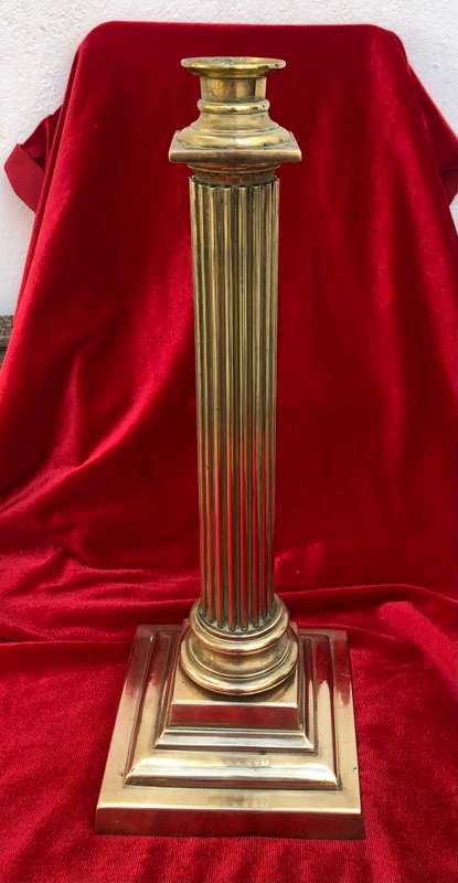 HEAVY TALL BRASS CANDLESTICK