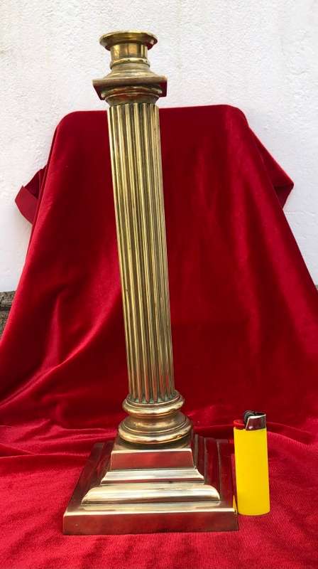 HEAVY TALL BRASS CANDLESTICK