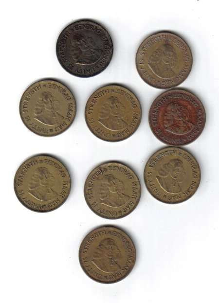 SOUTH AFRICAN 1C COINS (1961 AND 1962)