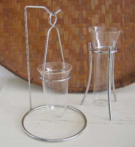 TWO GLASS VASES