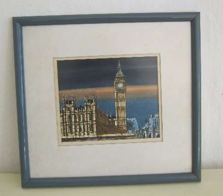 ORINGINAL PAINTING OF BIG BEN / HOUSES OF PARLIAMENT LONDON