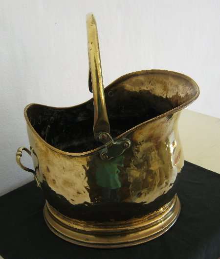 OLD BRASS COAL SCUTTLE