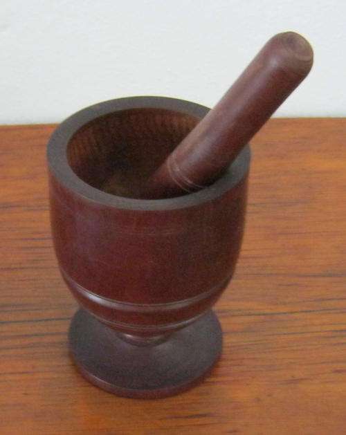 WOODEN PESTLE & MORTAR
