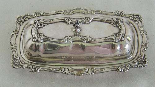 SILVER PLATED BUTTER DISH