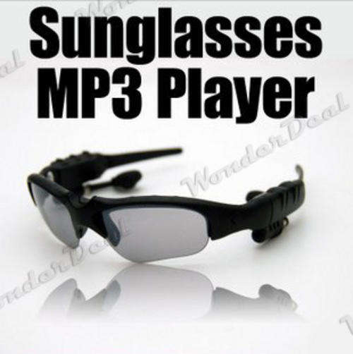 Brandnew Sunglasses Mp3 Player Music Wireless Headset 2GB Memory - Can Upgrade to Bluetooth Model