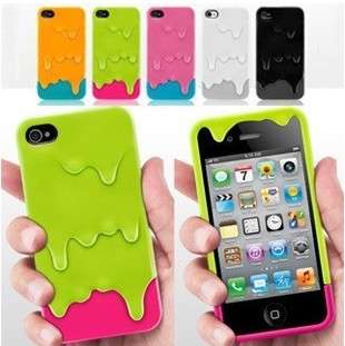 6x Polymer 3D Carbonate Melt ice-Cream Case Cover Pouch for iPhone 4 4S