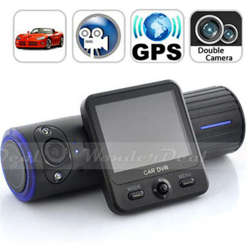 NEW - Dual-Camera Car Night Vision DVR HD Rotatable Lens, GPS Logger, G-sensor 2" LCD Car Black Box